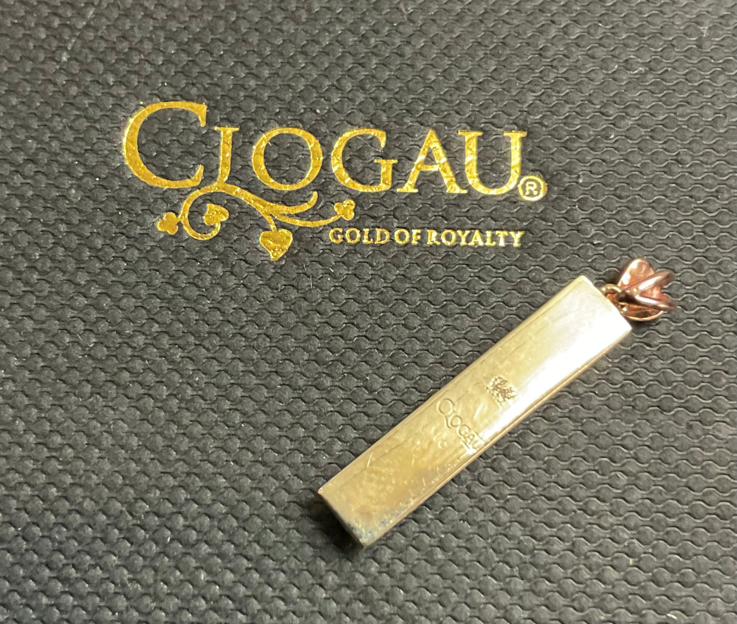 Clogau 9ct Tree of Life Diamond bar pendant in yellow and rose gold