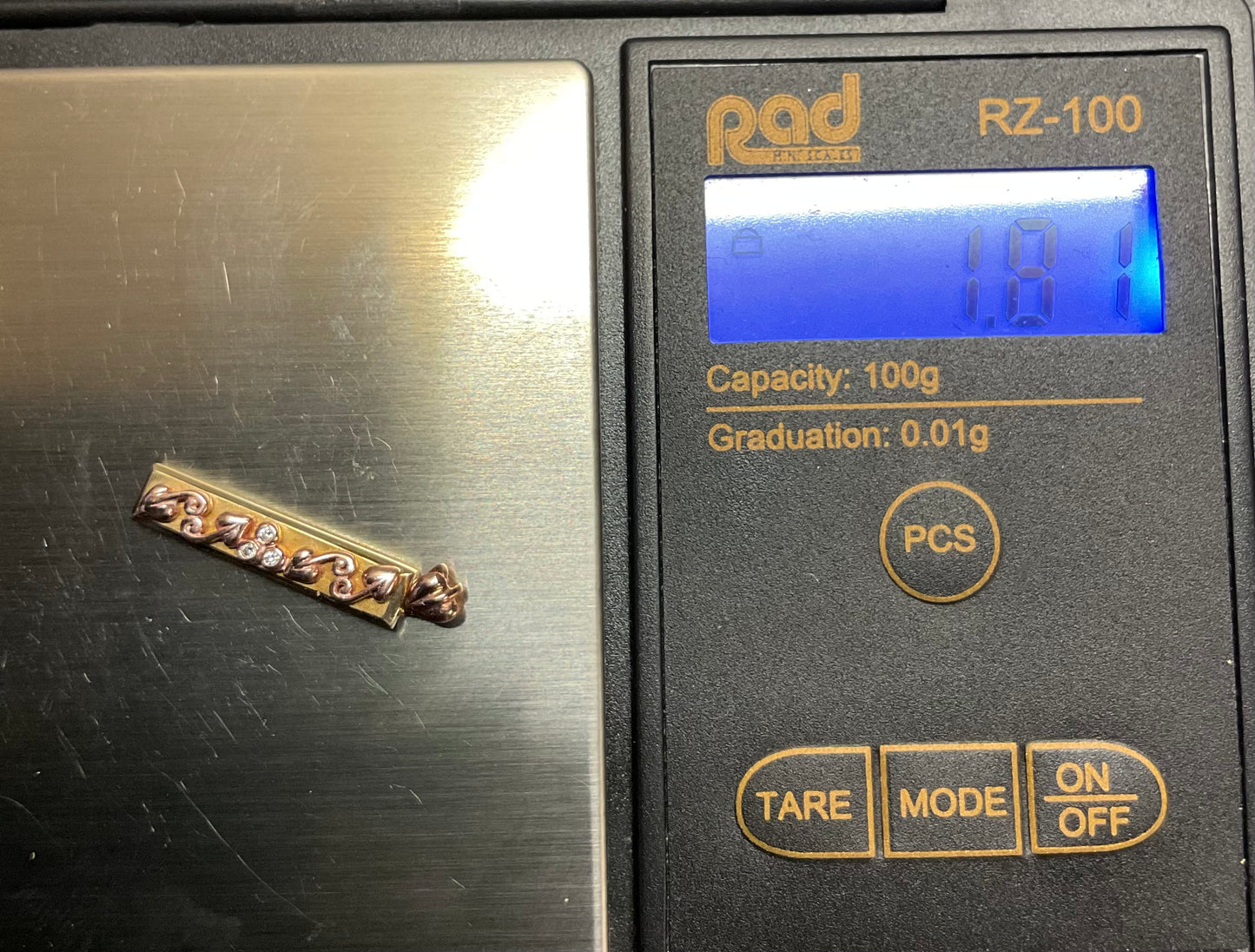 Clogau 9ct Tree of Life Diamond bar pendant in yellow and rose gold