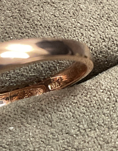 9ct Amethyst and Diamond Rose gold cocktail ring size P