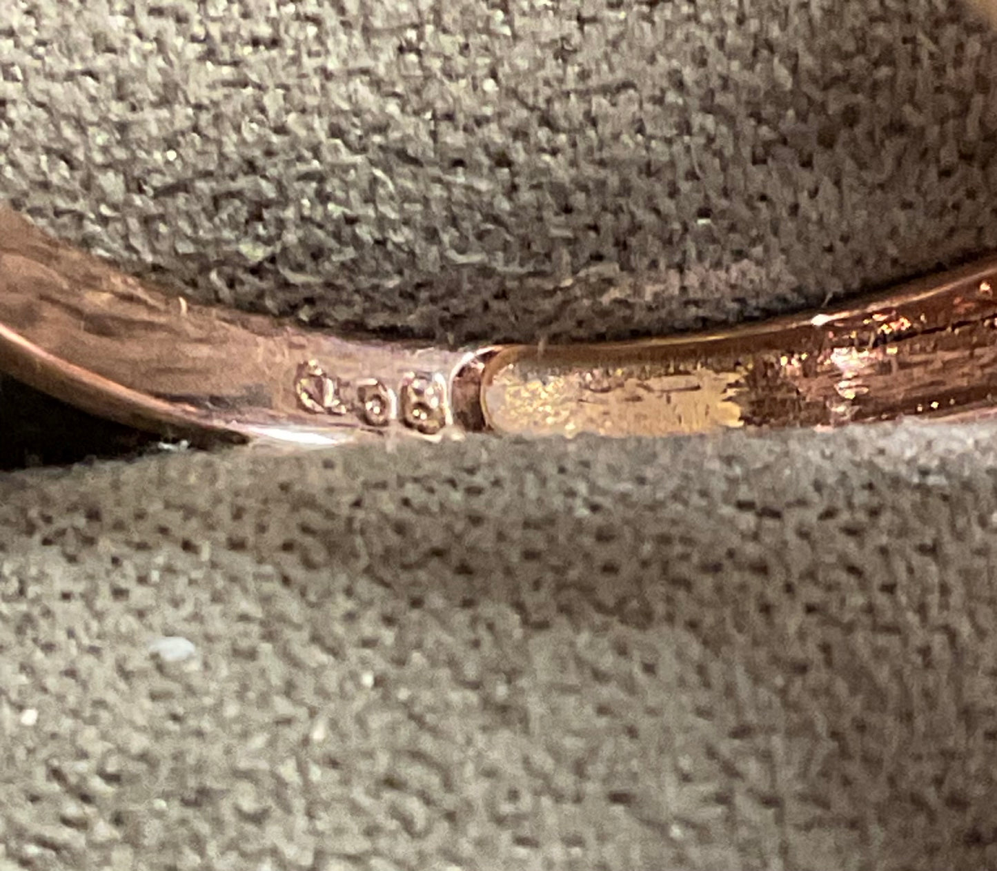 9ct Amethyst and Diamond Rose gold cocktail ring size P