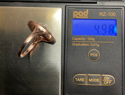 9ct Amethyst and Diamond Rose gold cocktail ring size P