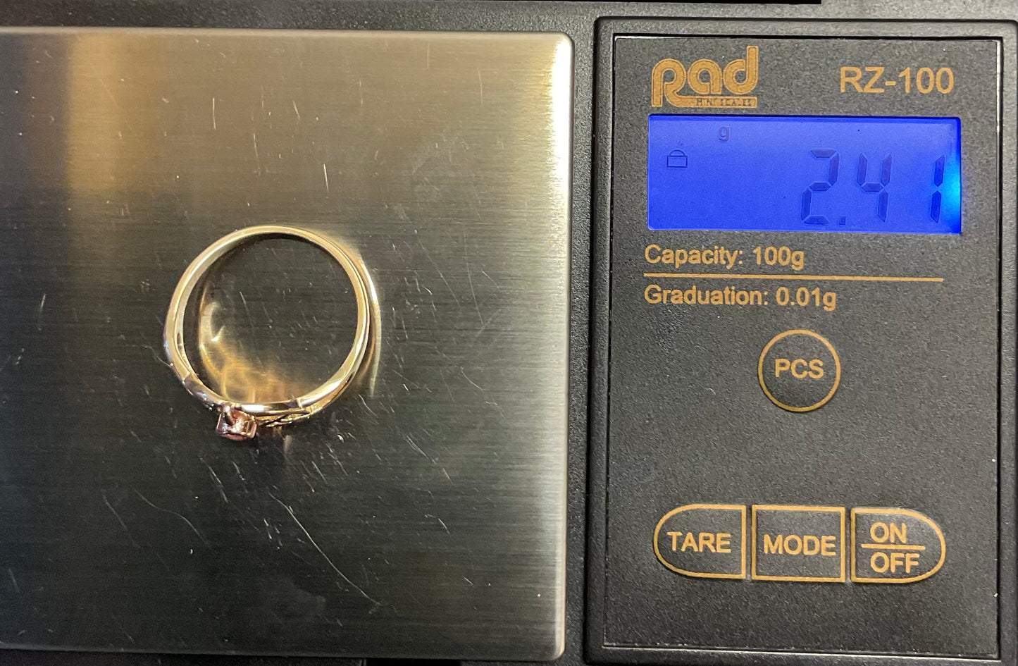 Vintage Clogau 9ct Pink Sapphire Celtic knot Unisex ring size O in yellow and rose gold