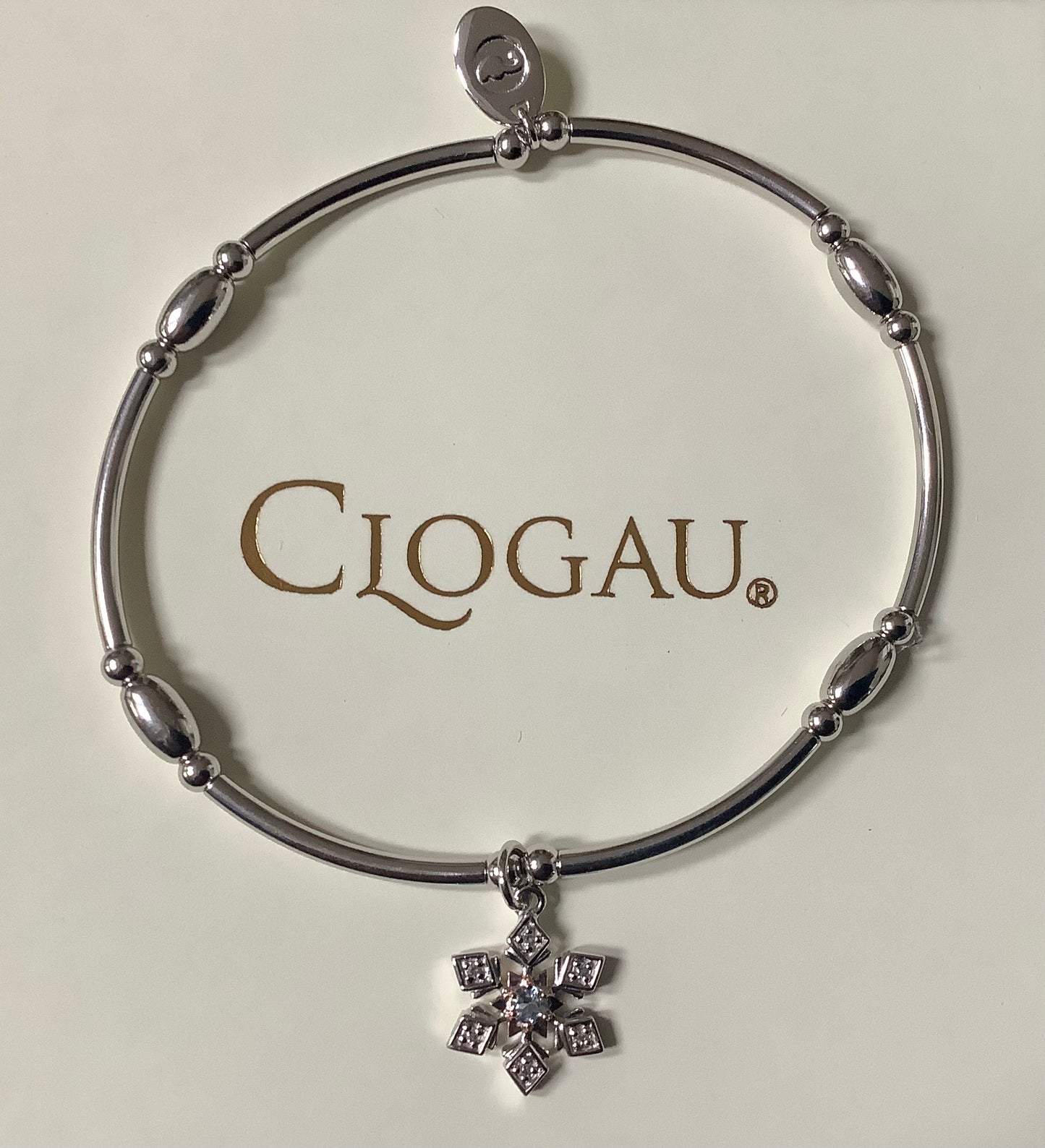 New Clogau Snowflake affinity bead bracelet white topaz silver and rose gold