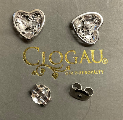 Clogau Flower Heart earrings in silver and rose gold RARE!