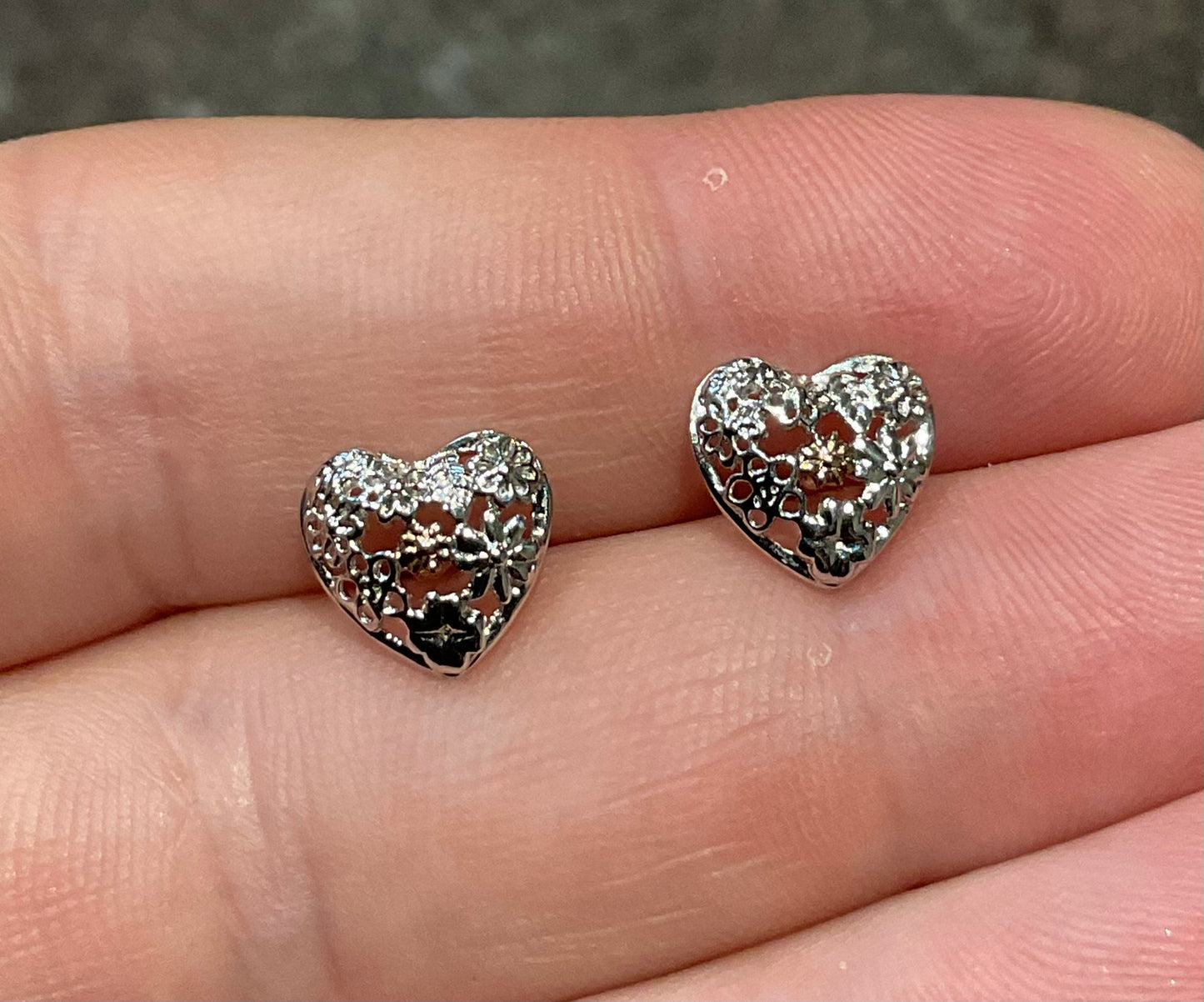 Clogau Flower Heart earrings in silver and rose gold RARE!