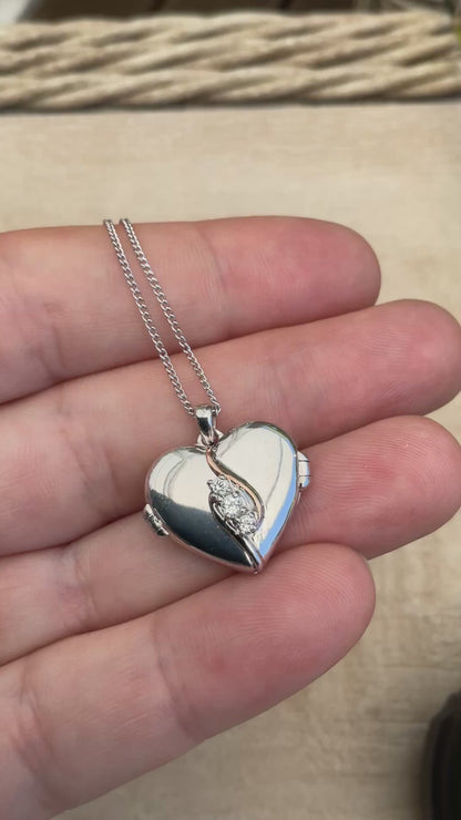 Clogau Spirit of Christmas Past Present and Future Heart Locket necklace 18,20,22” topaz silver and rose gold