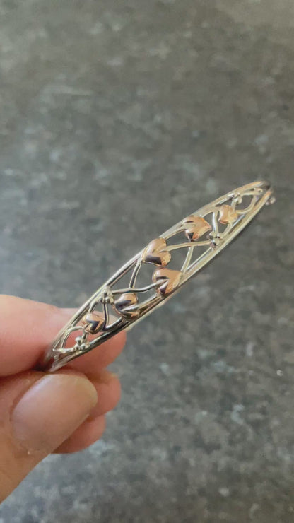 Clogau Tree of Life bangle bracelet in silver and rose gold