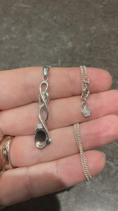 Vintage Clogau Lovespoon pendant necklace in silver and rose gold