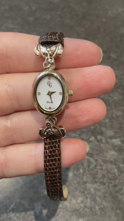 Clogau 9ct Tree of Life Diamond accent watch with original genuine leather strap and wooden box