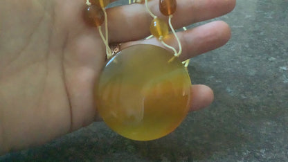 Lola Rose PARKER statement Amber Agate adjustable necklace