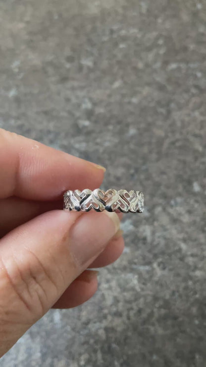 Clogau Always in my Heart band ring in silver and rose gold available in size Q,R,T