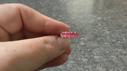 9ct pink spinel and zircon ring size N yellow gold hallmarked