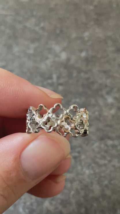 Clogau Tudor Court ring size L1/2 silver and rose gold