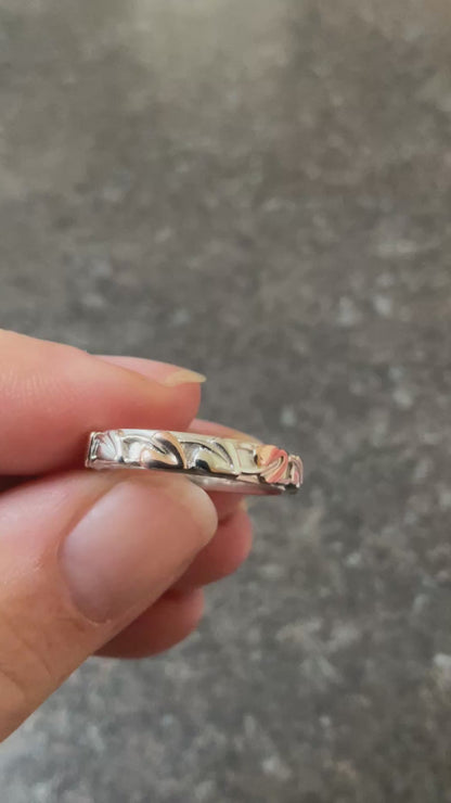 Clogau Tree of Life silver and rose gold ring size P 3.74g with cleaning cloth