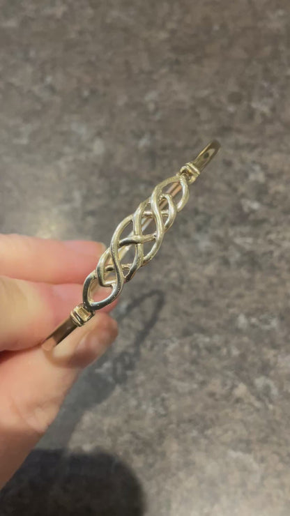 9ct Celtic Weave open top bangle bracelet in yellow gold 4.94g