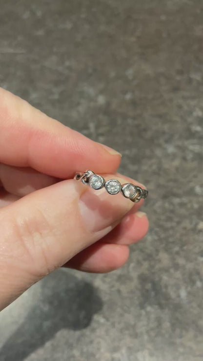 Clogau Tree of Life white topaz 3 stone ring size O in silver and rose gold