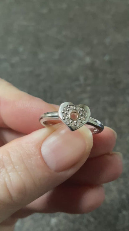 Clogau Cariad Sparkle White Topaz ring size P in silver and rose gold