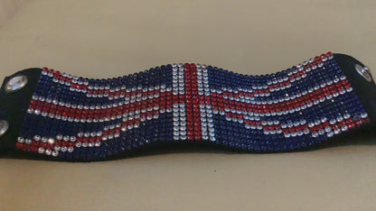 Swarovski Union Jack soft leather cuff bracelet (crystal missing) red white blue
