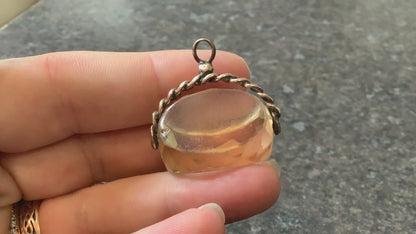 Antique 9ct citrine large swivel fob pendant 19.31g Birmingham 1901 yellow gold