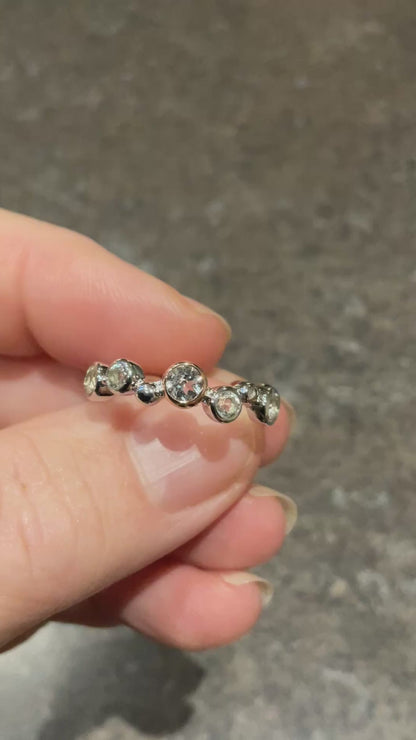 Clogau Celebration White Topaz ring in silver and rose gold sizes N and Q