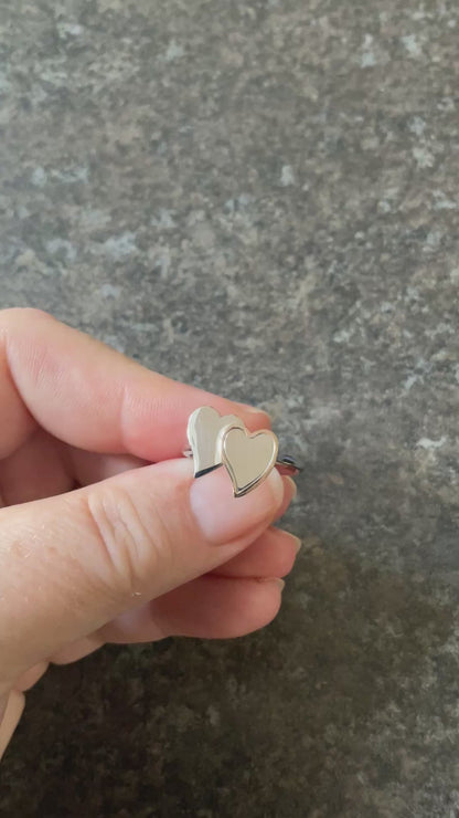 Clogau Cwtch Double Heart ring in silver and rose gold sizes O, Q and R available