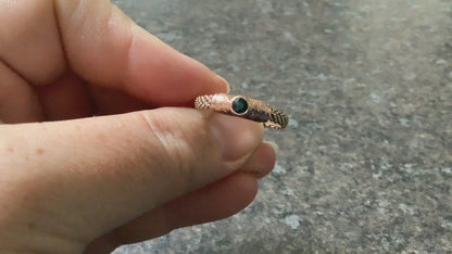 Clogau 9ct Sapphire birthstone weave ring size V1/2 yellow and rose gold RARE