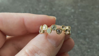 Swarovski FIDELITY SILK ring gold tone pink & clear crystal size P1/2