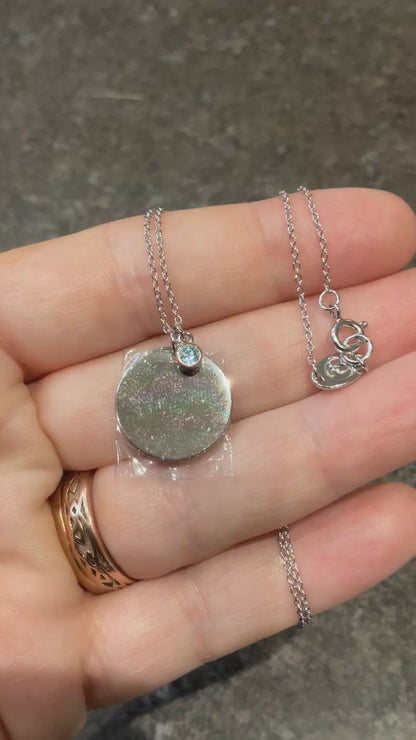 Clogau Celebration Disc Birthstone necklace 18-22" silver and rose gold December May August September November