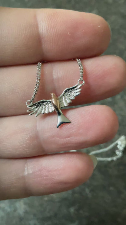 Clogau Red Kite necklace 18” in silver and rose gold