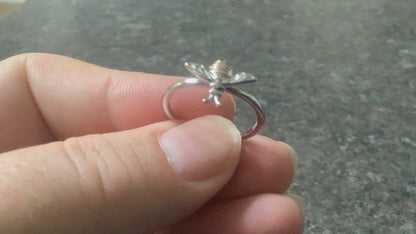 Clogau Honey Bee ring size M silver and rose gold