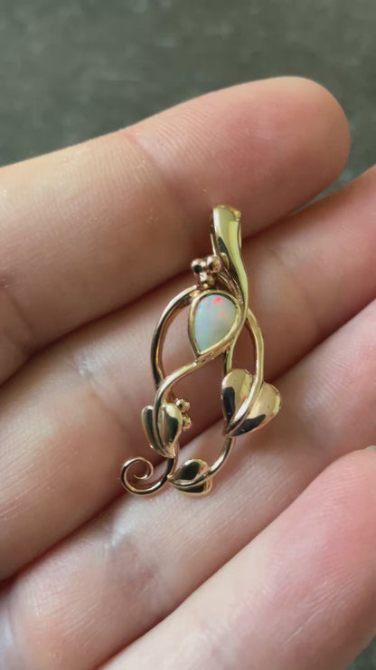 Vintage Clogau Opal Tree of Life pendant in yellow and rose gold 3.23g dated 1998