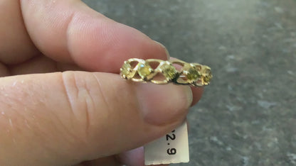 1/2ct Yellow Diamond open work 9ct ring size R1/2 yellow gold with certificate
