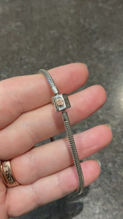 Clogau Milestones Insignia charm bracelet in silver and rose gold 19cm