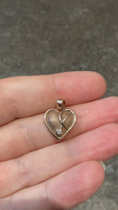 Clogau 9ct Tree of Life Diamond Heart rose gold pendant