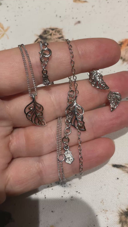 Clogau Debutante Feather necklace bracelet & earring set silver & rose gold