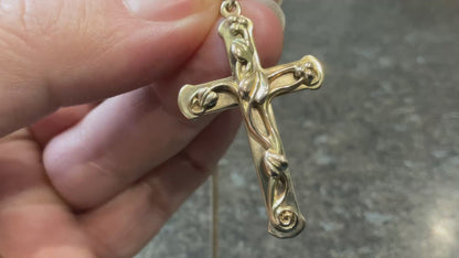 Vintage Clogau 9ct Tree of Life cross pendant necklace 19” yellow gold 6.57g