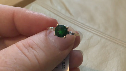 10k oval turquoise cabochon yellow gold ring size N1/2 hallmarked