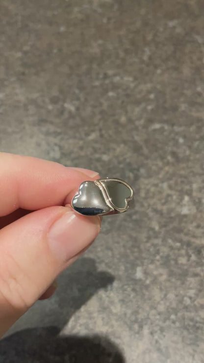 Clogau Cwtch Double Heart ring in silver and rose gold size M and P RRP £159