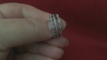 9ct white gold 0.15ct Diamond 3 stacking rings size O1/2 - P RRP £699