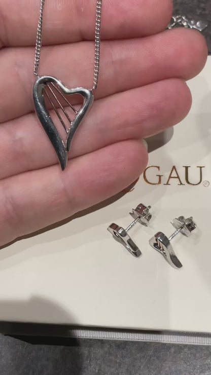 clogau Heartstrings necklace and earrings set in silver & rose gold