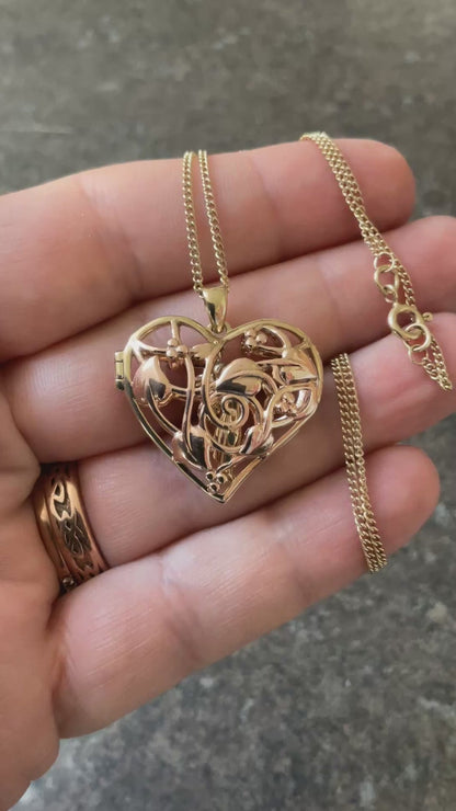 Vintage Clogau 9ct Tree of Life Fairy Heart locket necklace 18” in yellow and rose gold RRP £1,210