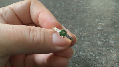 18K Paraiba Tourmaline and Diamond ring size N yellow gold with certificate