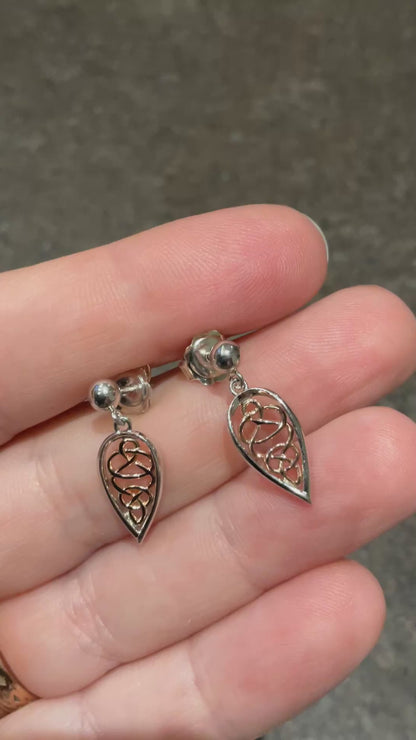 Clogau Welsh Royalty Teardrop earrings in silver and rose gold
