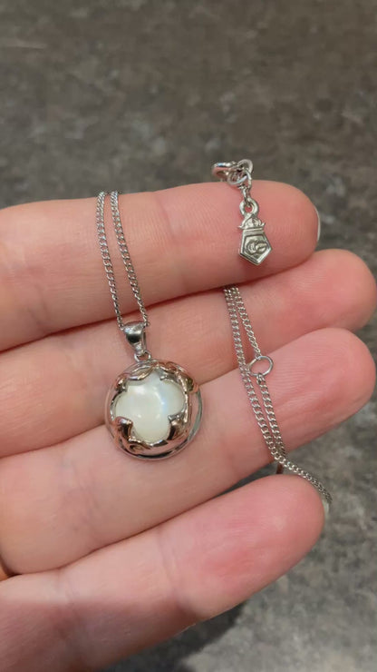 Clogau Tudor Court Mother of Pearl pendant necklace in Silver and rose gold 18-22”