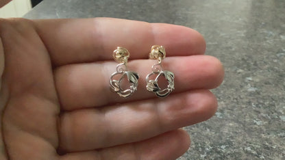 Clogau 9ct white (Moon) gold and yellow gold Tree of Life drop earrings