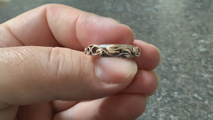 Clogau silver and rose gold foliate Tree of Life ring size M