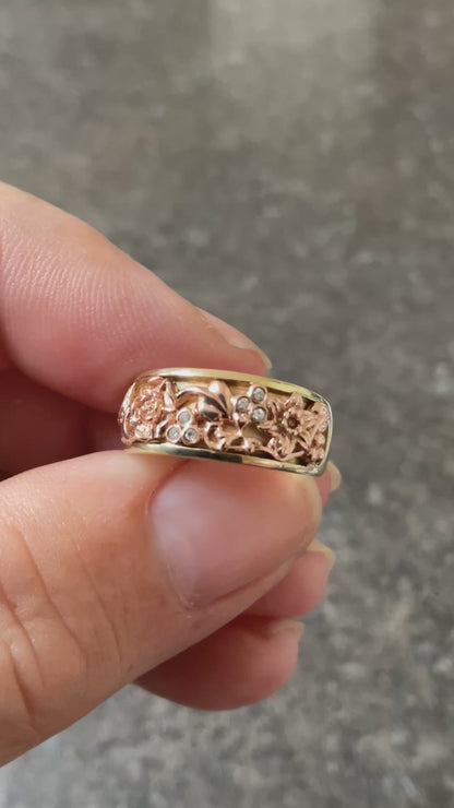Clogau 9ct Queens Diamond Jubilee Limited Edition ring size J yellow and rose gold edition number 31/2012