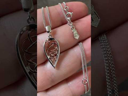 Clogau Welsh Royalty Teardrop 18-22” pendant necklace in silver and rose gold